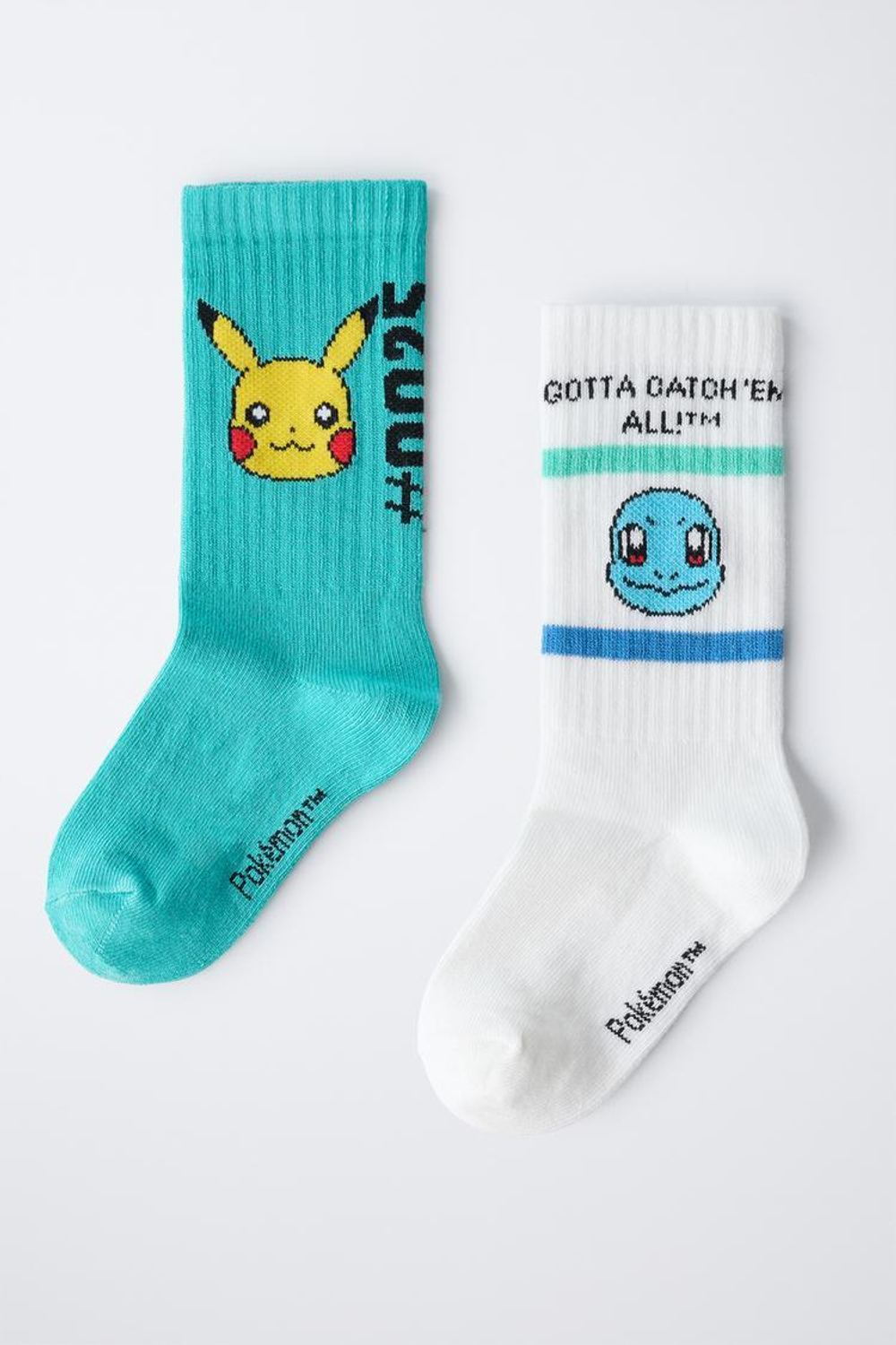 ZARA НАБОР ИЗ 2 ПАР НОСКОВ PIKACHU POKÉMON ™, ЗЕЛЕНОВАТЫЙ