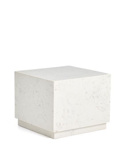 Журнальный столик Sorein из белого мрамора 50 x 50 см