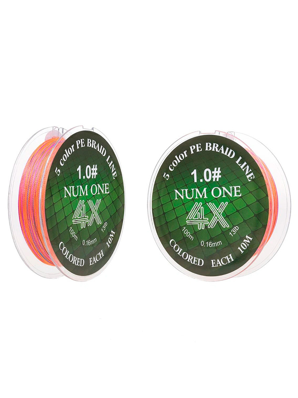 Шнур плетеный для рыбалки Ryobi NUM ONE PE4X-100M Multi Colour 3.5#/0,310 mm