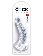Прозрачный фаллоимитатор 7.5 Cock with Balls - 21,6 см. (Цвет: прозрачный)