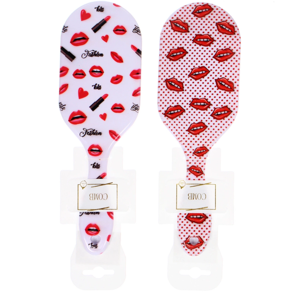 Расческа массажная овальная «Коллекция ИМАНИ - ФАНТА», микс 4 дизайна, 23*7,5см (PVC подвес)