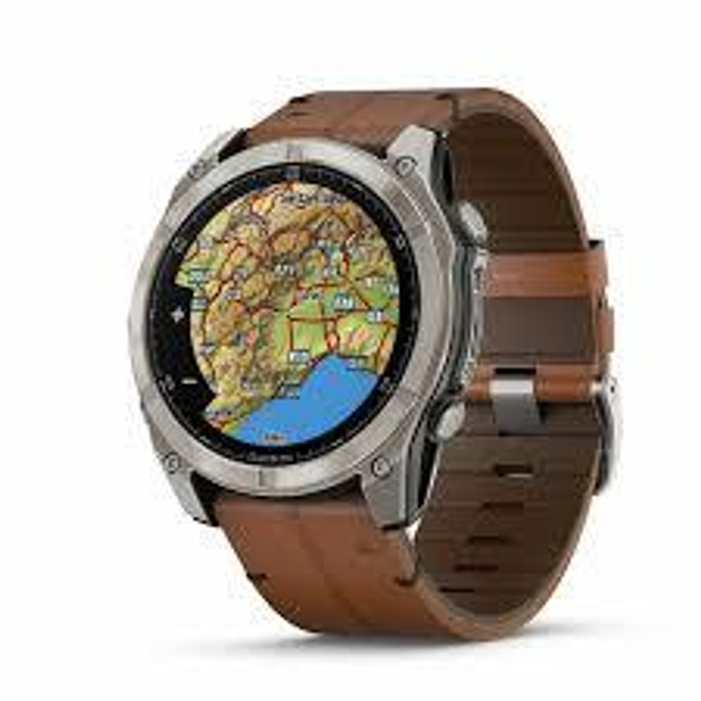 Смарт-часы Garmin Fenix 8 Amoled 51 мм Sapphire Titanium, коричневый ремешок натуральная кожа, 010-02905-40