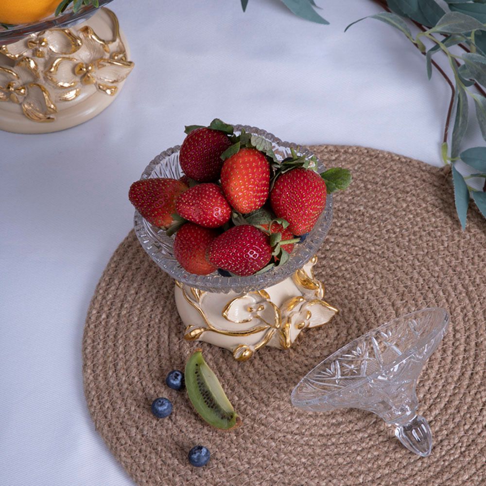 Сахарница стеклянная с крышкой Орхидея Лайм Айвори