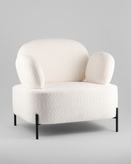 Кресло Кэнди ткань букле белый