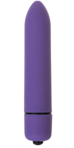 Фиолетовая вибропуля с заострённым кончиком - 9,3 см. (Цвет: фиолетовый)