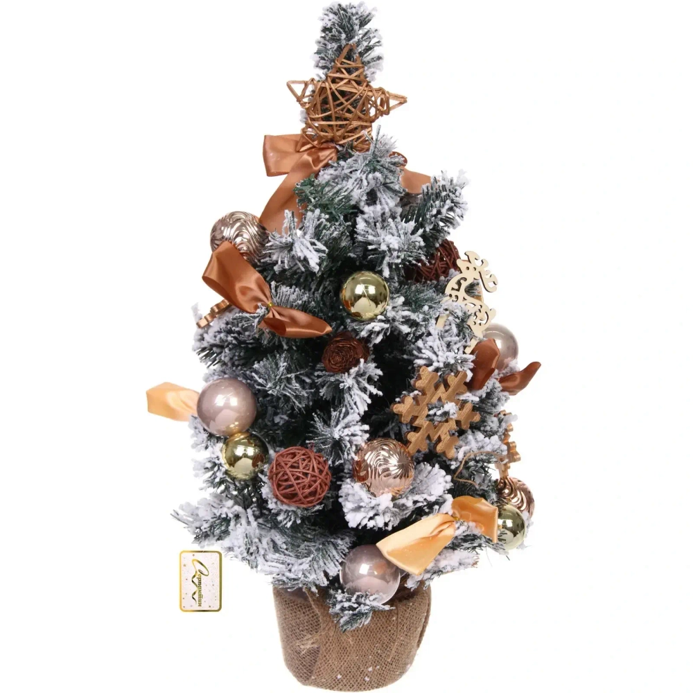 Елка декоративная «Сказка» 60 см, ПВХ с белым напылением (68 веток), Шампань