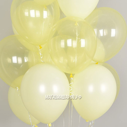 Ванильные шары "Макарунс+Кристалл" с гелием