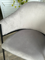 Стул М-City DISAUR Дилл, H-09 Светло-серый, Велюр, Черный каркас