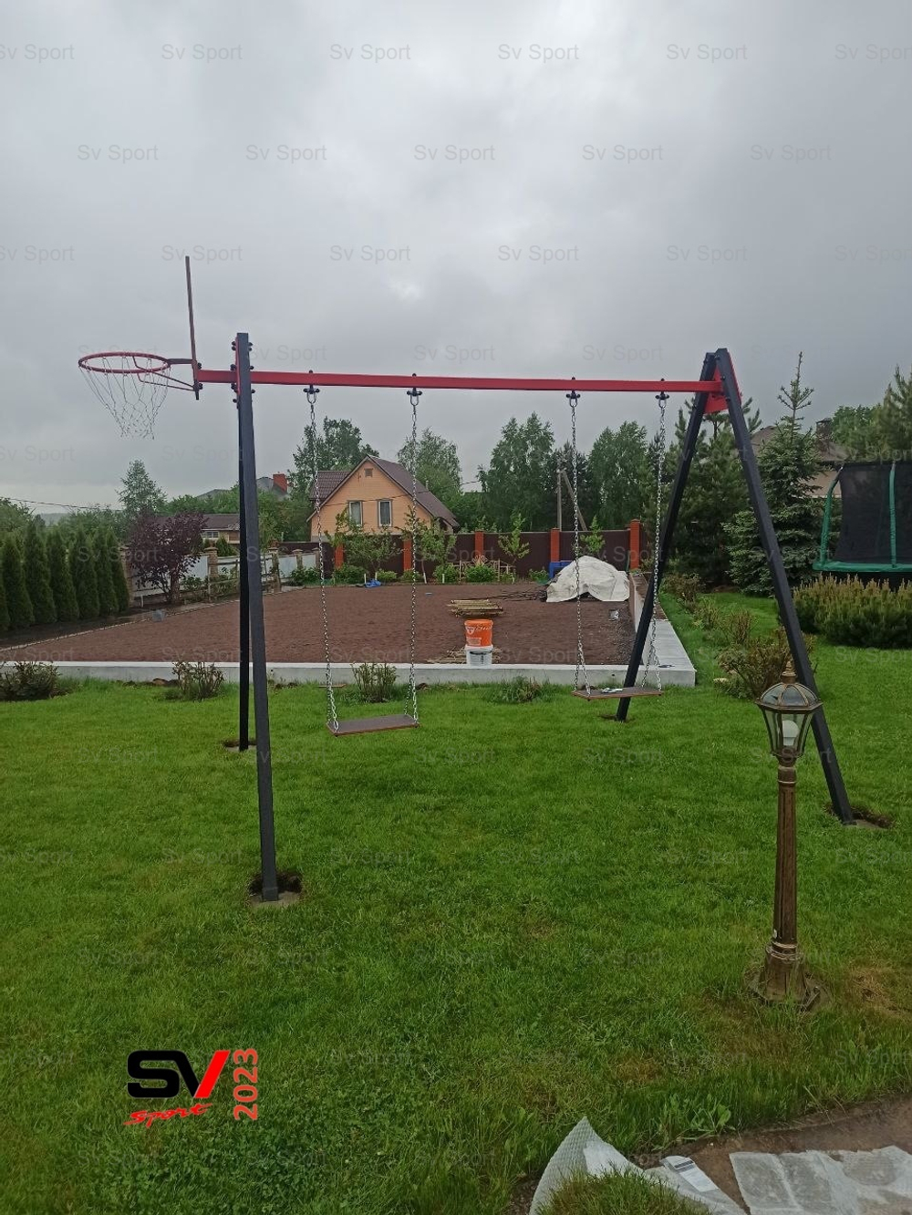Монтаж уличных качелей Sv Sport