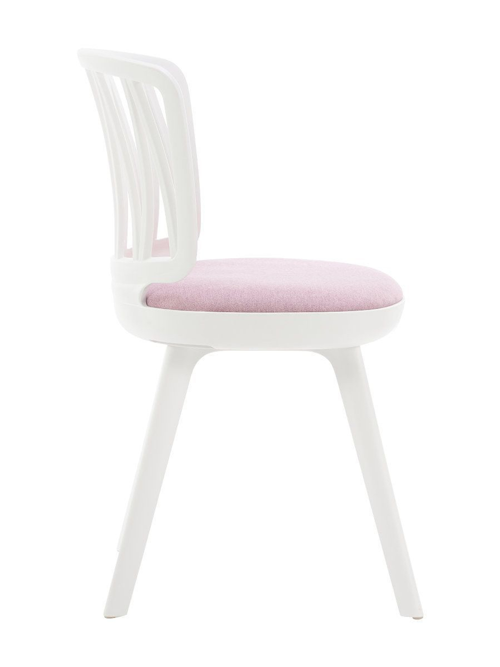 Стул пластиковый LA ALTA VIOLA белый с розовой подушкой