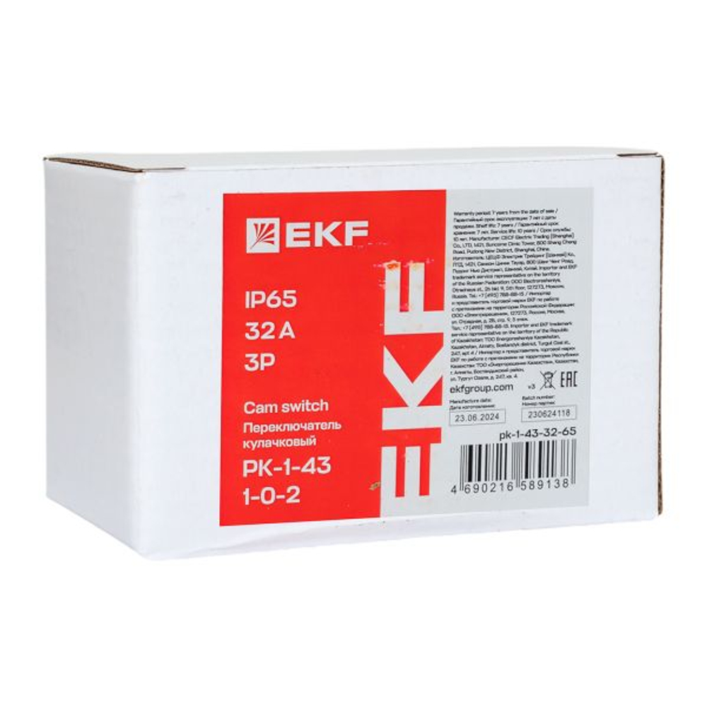 Переключатель кулачковый ПК-1-43 32А 3P «1-0-2» IP65 EKF