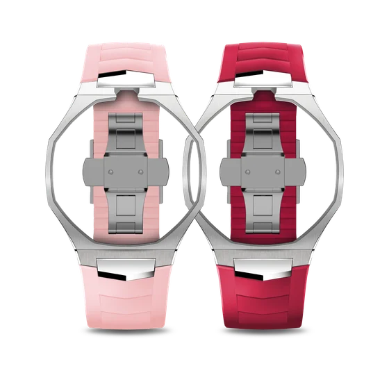 Корпус для часов POP-Swatch x AP - Красный и Розовый - Комплект из 2 ремешков