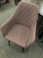 Стул Сиэтл каркас черный основание велюр дымчато-розовый