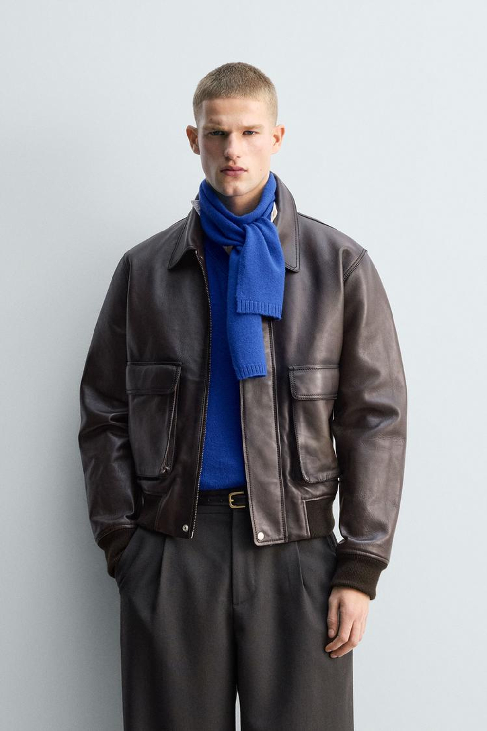 ZARA КОЖАНАЯ КУРТКА — LIMITED EDITION, КОРИЧНЕВЫЙ