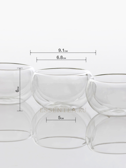 Чашка из боросиликатного стекла с двойными стенками 150 мл