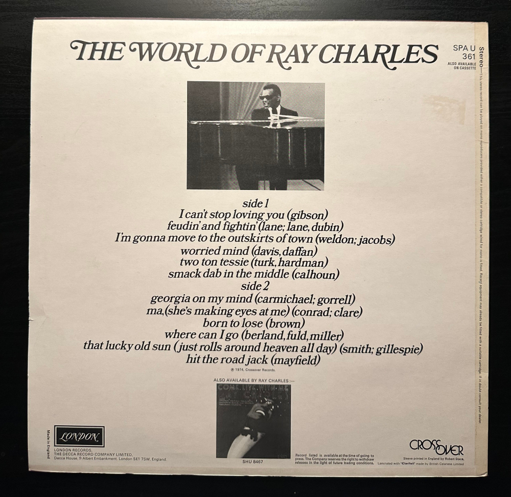Ray Charles - The World Of Ray Charles (Англия 1974г.)
