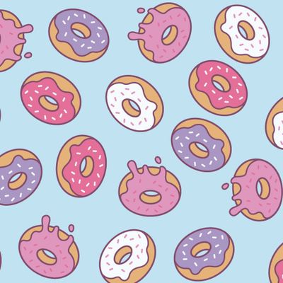 пончики на голубом фоне