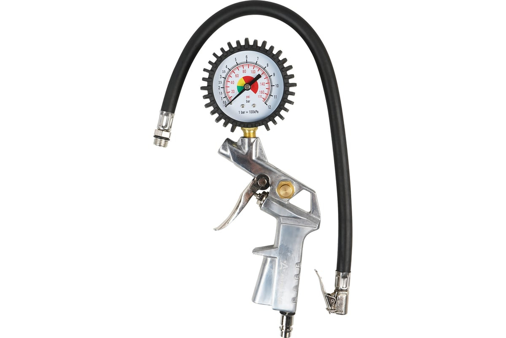 Пневматический пистолет для накачки шин с манометром 8 атм AIRLINE ATBU033