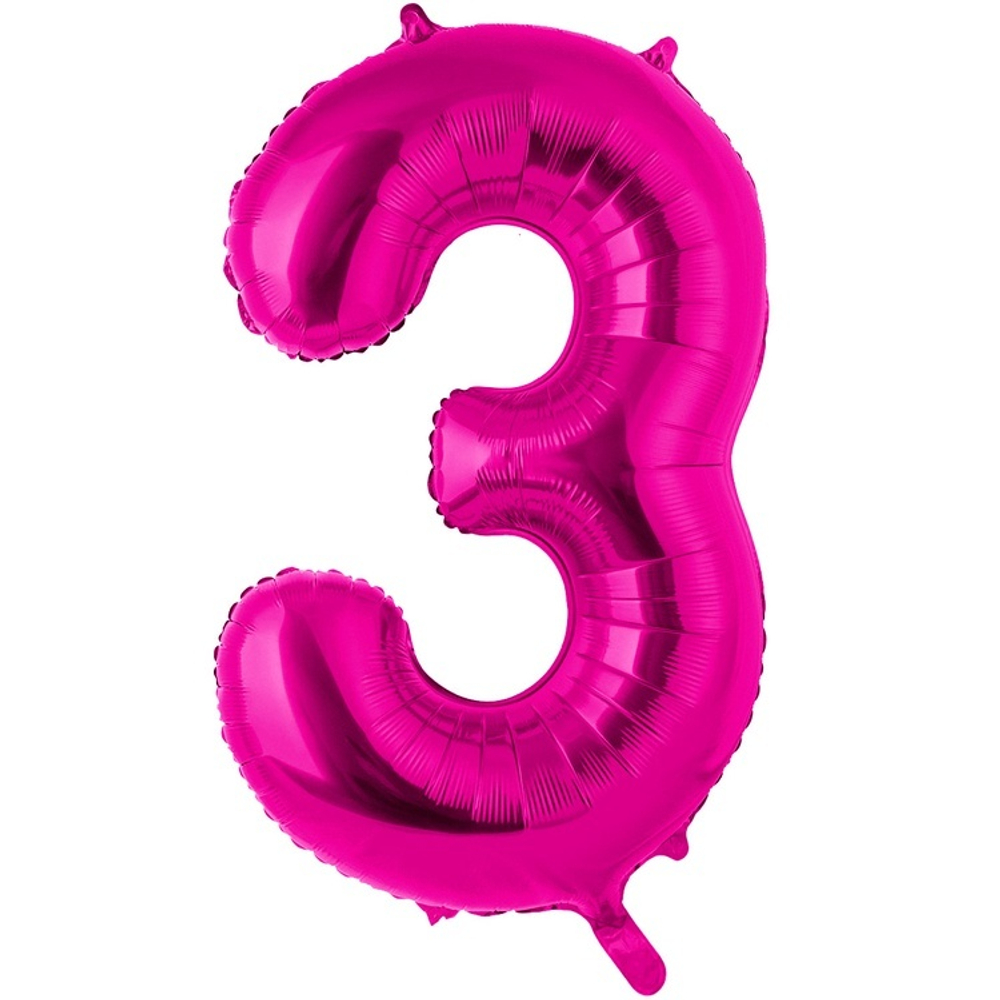 Фольгированные цифры в цвете фуксия 66 см / 102 см