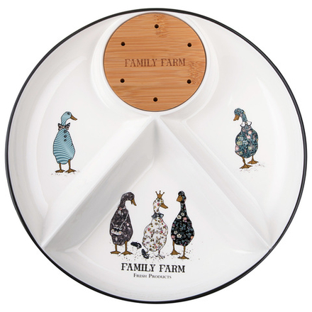 МЕНАЖНИЦА LEFARD "FAMILY FARM" 4 СЕКЦИИ С ДЕРЕВ.ПОДСТАВКОЙ ДЛЯ ШПАЖЕК 28*4 СМ (КОР=12ШТ.)