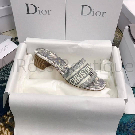 Шлепанцы Диор (Dior) на каблуке