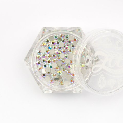 Zoo nail Стразы стеклянные прозрачные ABC голография SS8 (2,5мм), 100шт