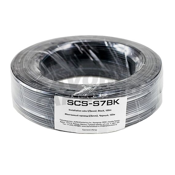Монтажный кабель AURA SCS-S7BK черн. (100)