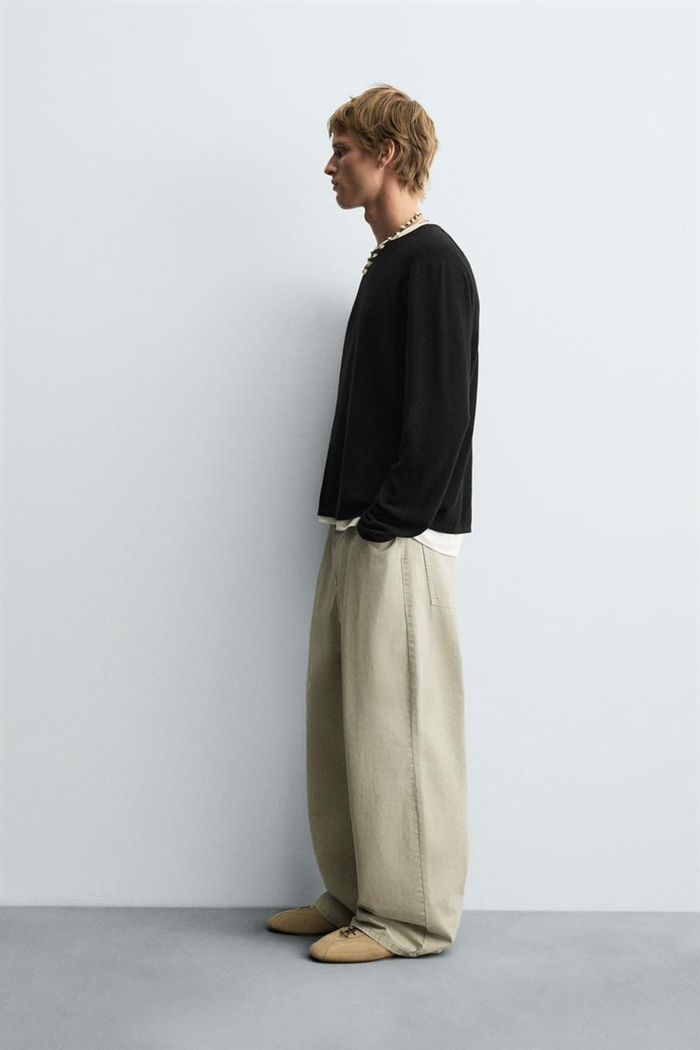 ZARA ДЖЕМПЕР СВОБОДНОГО КРОЯ, ЧЕРНЫЙ