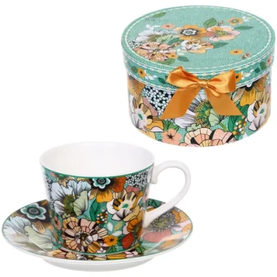Чайная пара «Цветочная радуга» (кружка 230мл, блюдце)