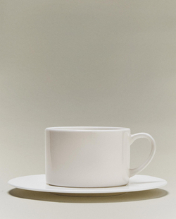 Zara Home чайная пара из костяного фарфора, цвет белый, 17 см