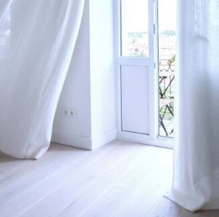 Штора льняная белая 135*270 см