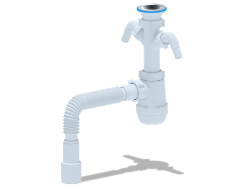 Сифон Ани Грот 1 1/2"* 40 с отв. с/м с г/тр. 40х40/50 (25)/(Е16 кор.пал.)