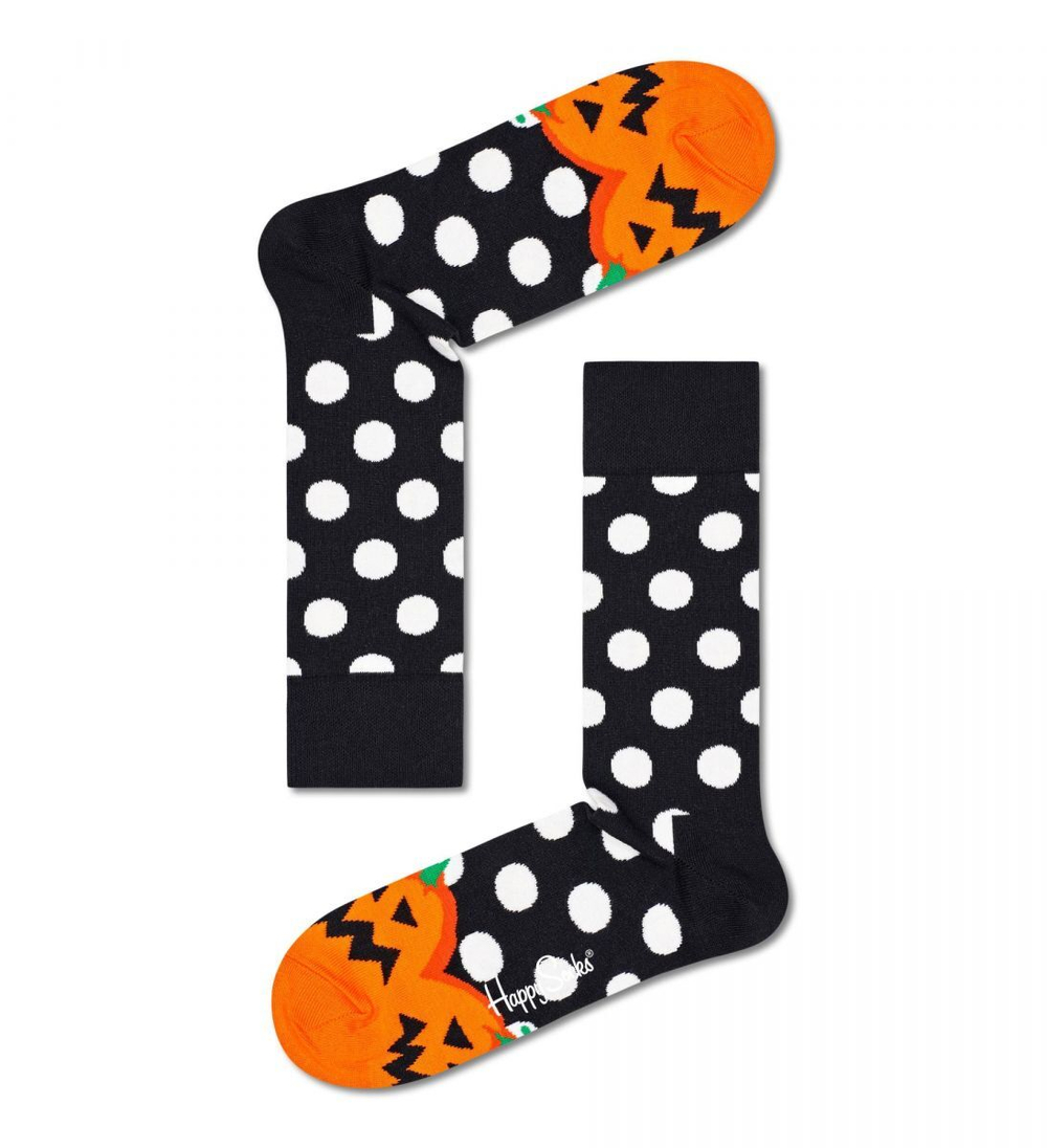 Носки унисекс Halloween Sock с тыквами (Размер: 29) (Цвет: черный с оранжевым)