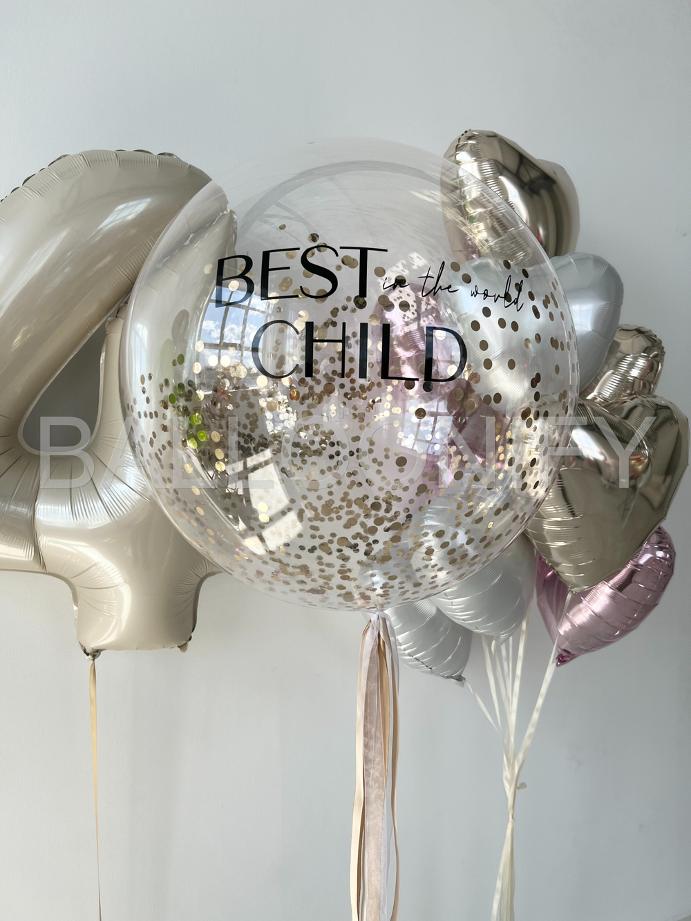 Набор шаров "Блекс и нежность" с большим шаром и цифрой