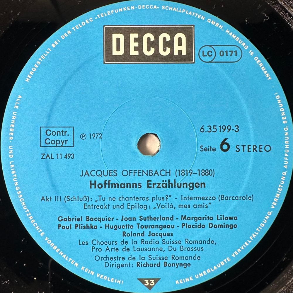 Оффенбах - Сказки Гофмана 3LP (Германия 1976г.)