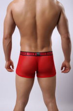 Сетчатые трусы-боксеры Cockcon Trunks с принтом на гульфике (Размер: M) (Цвет: фиолетовый)