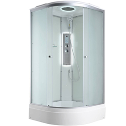 Душевая кабина AvaCan (АваКан) C3080 LED со средним поддоном, с ГМ, с электрикой и LED освещением, 80х80х215