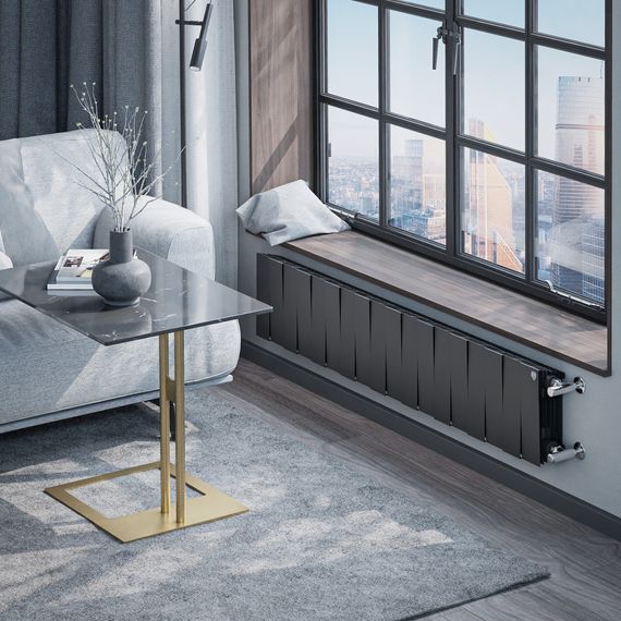 Радиатор биметаллический Royal Thermo PianoForte 200 Чёрный - 18 секц. — (5)