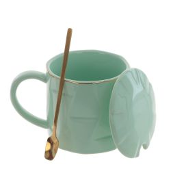 GAEM Кружка с крышкой и ложкой, 400 мл, L13 W9,5 H9,5 см, 4в.