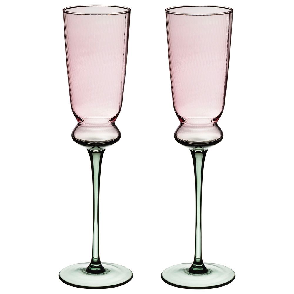 НАБОР БОКАЛОВ ДЛЯ ШАМПАНСКОГО "TWIST & SHINE" GREEN, 2 ШТ/210 МЛ