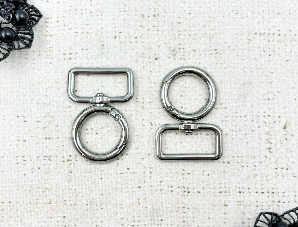 Карабин поворотный 25 мм усиленный, 12 гр, никель