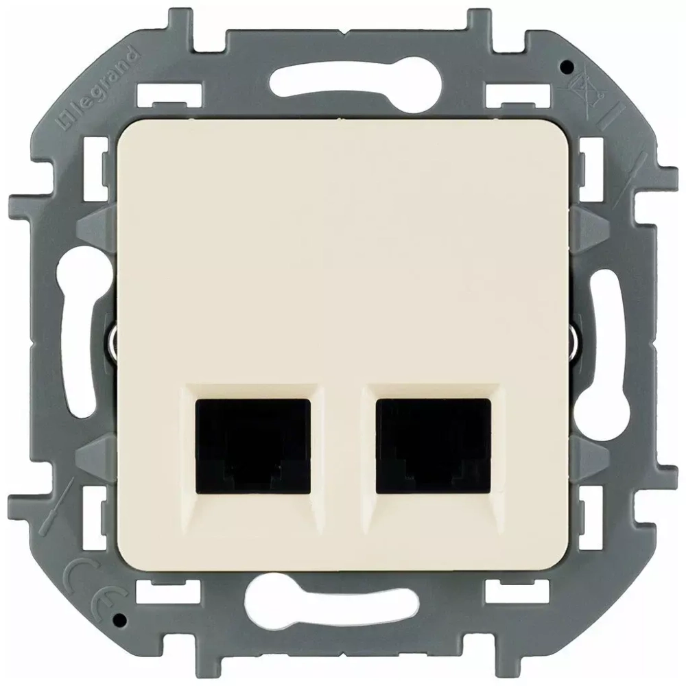 INSPIRIA Розетка 2хRJ45 6 UTP слоновая кость 673841