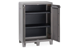 Уличная тумба TOOMAX 2х дверная глубокая WOODY'S XL (2 полки), светло-серый