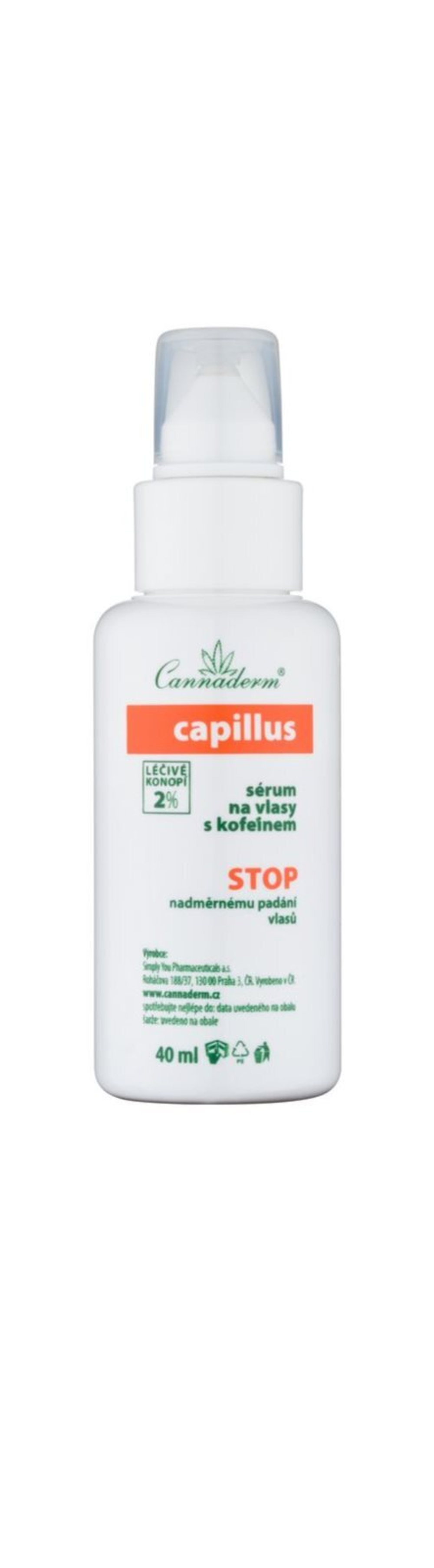 Cannaderm Capillus Caffeine hair serum - сыворотка для волос против выпадения волос /   40  ml  / GTIN 8594059737052