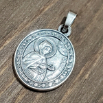 Нательная именная икона святая Аполлинария (Полина) с серебрением кулон медальон с молитвой