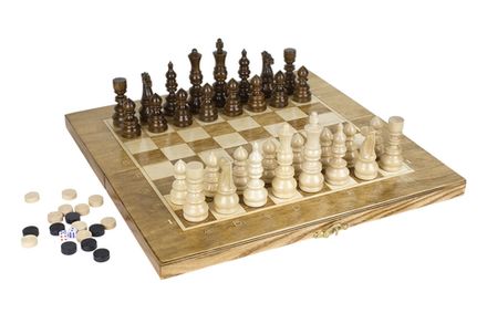 Шахматы + Шашки + Нарды 3 в 1 "Сенатор 5", 40 см, ясень, Partida