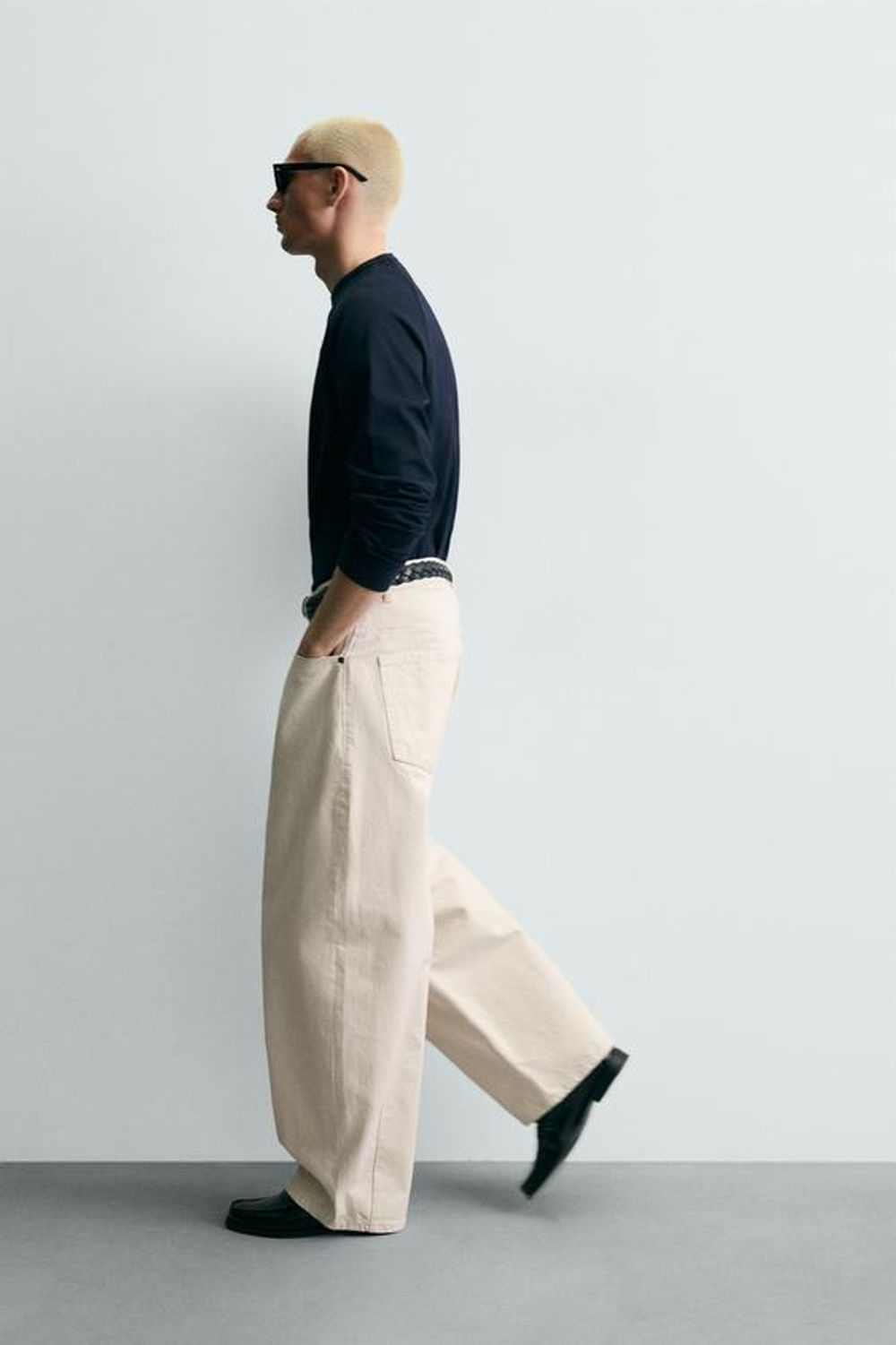 ZARA ДЖИНСЫ BALLOON FIT, ЭКРЮ