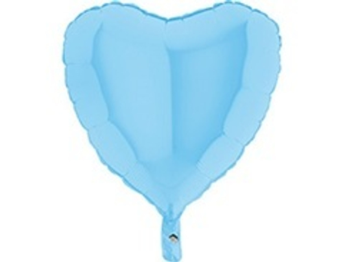 Г 18" Сердце, Матовый, Blue (Голубой), 1 шт.