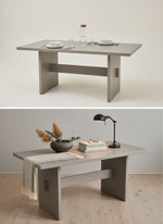 Стол кухонный, 160х90х75, Гамбург, обеденный, деревянный, серый, Dipriz