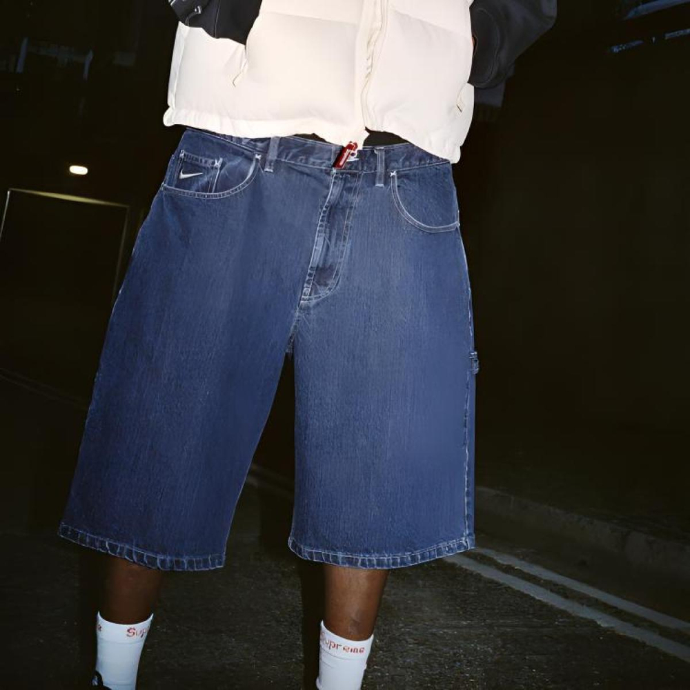 Шорты Supreme x Nike SS24 WEEK10 DENIM SHORT logo, SUP-SS24-162